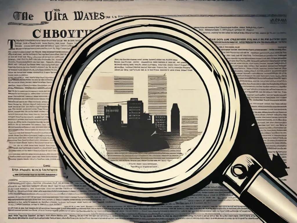 Descrição da imagem: Um close-up de uma lupa de detetive pairando sobre um documento rasgado, revelando uma mensagem oculta que desvenda o mistério. As bordas do papel rasgado estão desfiadas, sugerindo a secreta e intrigante reviravolta na trama inesperada da história em quadrinhos.