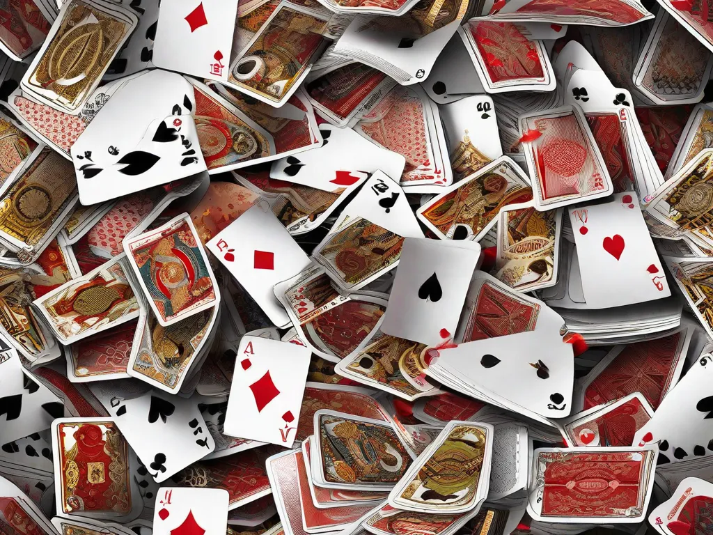 Um close-up da mão de uma pessoa segurando um baralho de cartas, com as cartas espalhadas em formato de leque. Cada carta representa uma reviravolta ou surpresa diferente, simbolizando as reviravoltas inesperadas encontradas nas 10 HQs (histórias em quadrinhos) recomendadas mencionadas no post do blog.